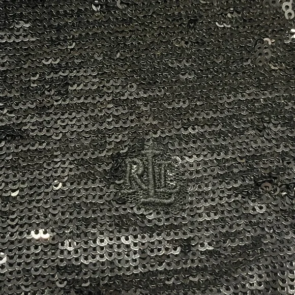 Ralph Lauren Black Sequin Polo Short Sleeve Top (Black Label) size S - Picture 6 of 12